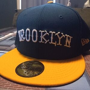 New Era Brooklyn Cap - Navy and Gold